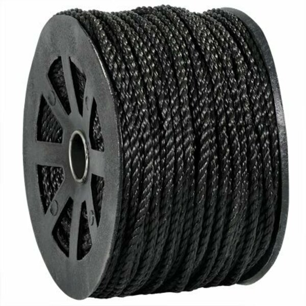 Bsc Preferred 1/4'', 1,150 lb, Black Twisted Polypropylene Rope S-12863BL